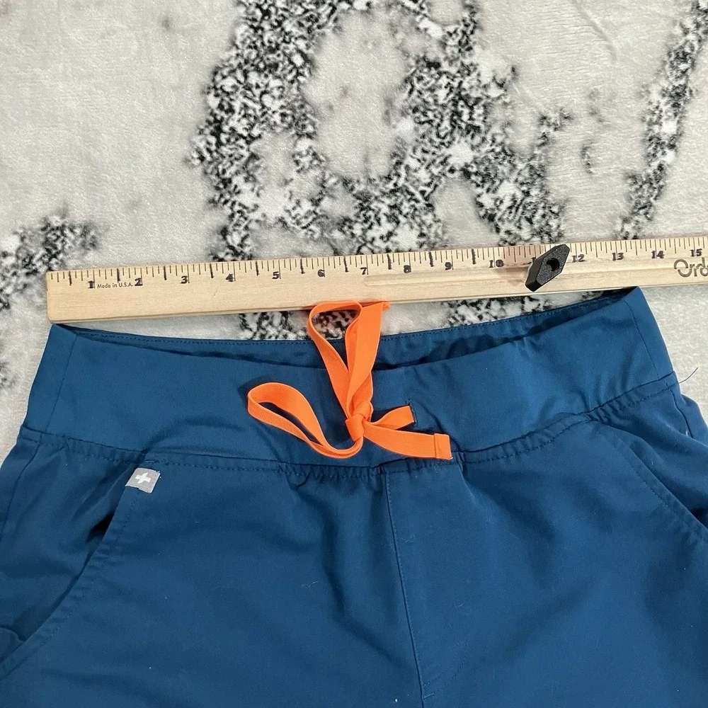 FIGS Catarina Jogger Scrub Pants Caribbean Blue Stretch Womens Size M Petite